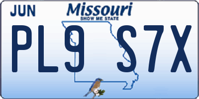 MO license plate PL9S7X