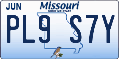 MO license plate PL9S7Y