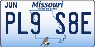 MO license plate PL9S8E