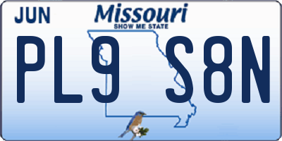MO license plate PL9S8N