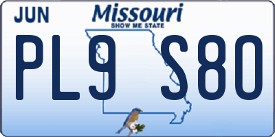 MO license plate PL9S8O