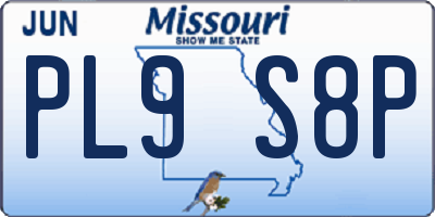 MO license plate PL9S8P