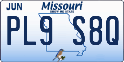 MO license plate PL9S8Q