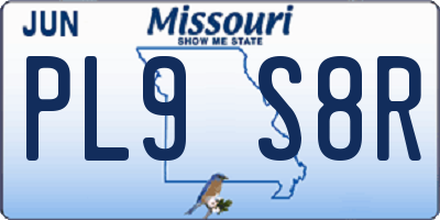 MO license plate PL9S8R