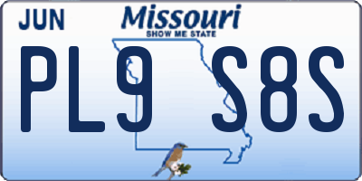 MO license plate PL9S8S