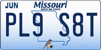 MO license plate PL9S8T