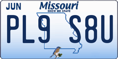 MO license plate PL9S8U