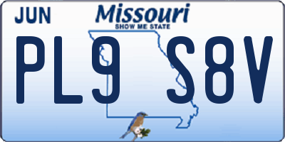 MO license plate PL9S8V