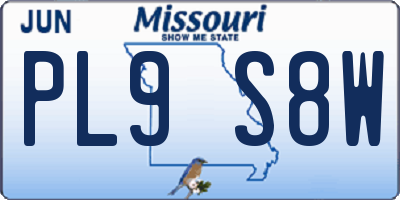 MO license plate PL9S8W