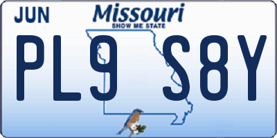 MO license plate PL9S8Y