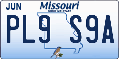 MO license plate PL9S9A