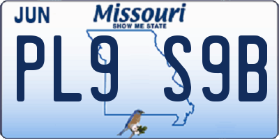 MO license plate PL9S9B