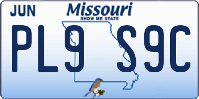 MO license plate PL9S9C