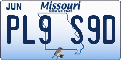 MO license plate PL9S9D