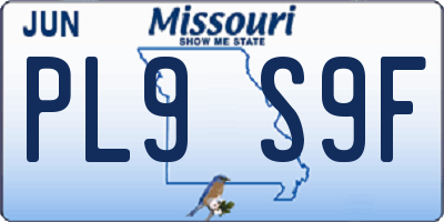 MO license plate PL9S9F