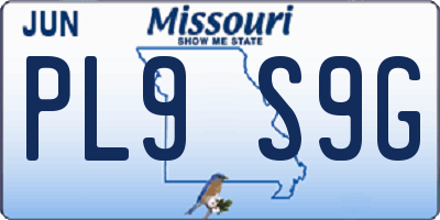 MO license plate PL9S9G