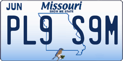 MO license plate PL9S9M