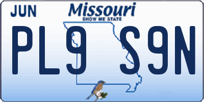 MO license plate PL9S9N