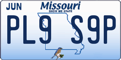 MO license plate PL9S9P