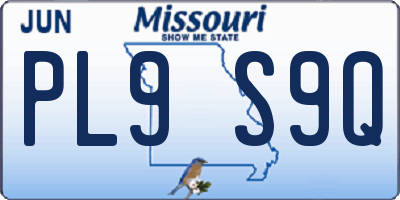 MO license plate PL9S9Q