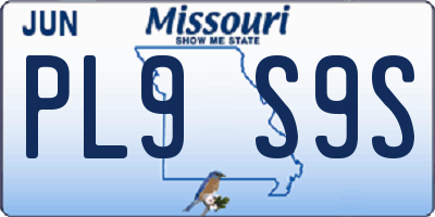 MO license plate PL9S9S