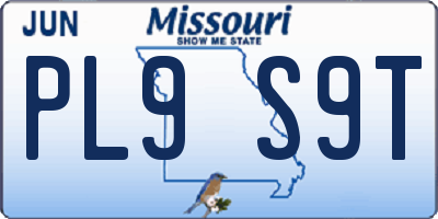MO license plate PL9S9T