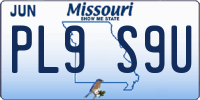 MO license plate PL9S9U