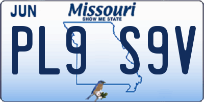 MO license plate PL9S9V