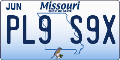 MO license plate PL9S9X