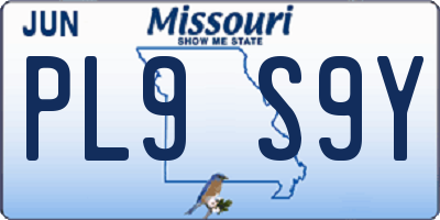 MO license plate PL9S9Y