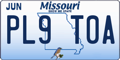 MO license plate PL9T0A