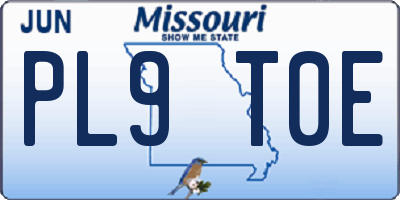 MO license plate PL9T0E
