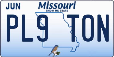 MO license plate PL9T0N