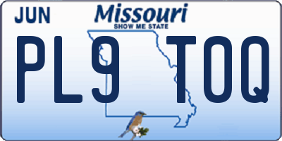 MO license plate PL9T0Q