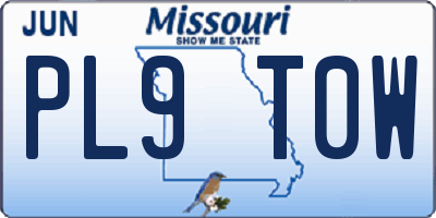 MO license plate PL9T0W