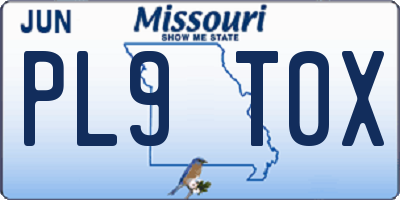 MO license plate PL9T0X