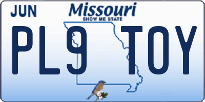 MO license plate PL9T0Y