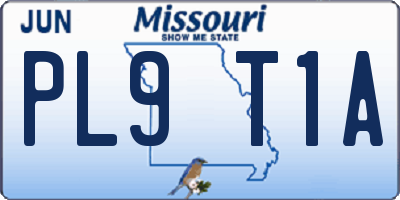 MO license plate PL9T1A