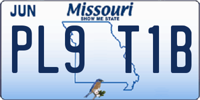 MO license plate PL9T1B
