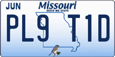 MO license plate PL9T1D