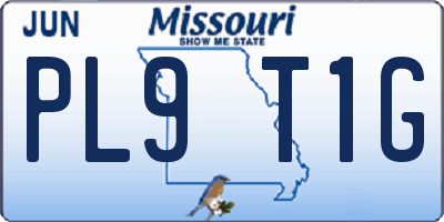 MO license plate PL9T1G