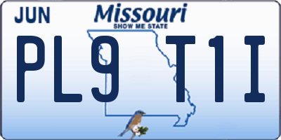 MO license plate PL9T1I