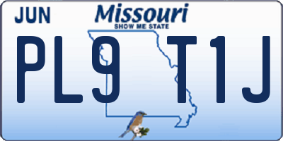 MO license plate PL9T1J