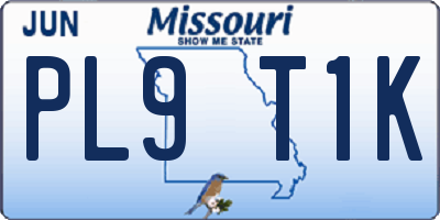 MO license plate PL9T1K