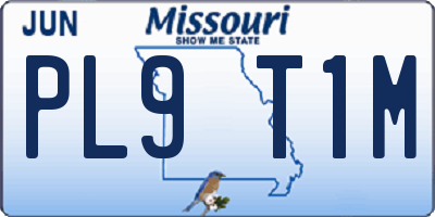 MO license plate PL9T1M