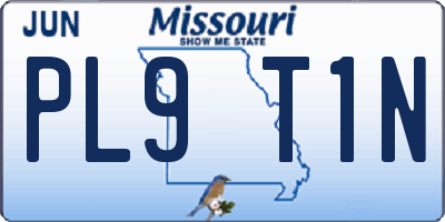 MO license plate PL9T1N