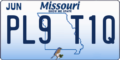 MO license plate PL9T1Q