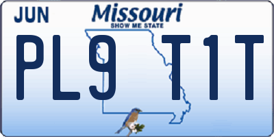 MO license plate PL9T1T