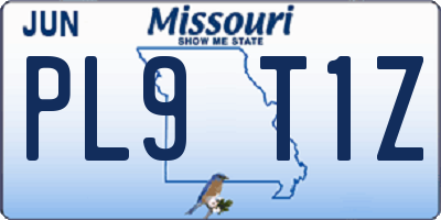 MO license plate PL9T1Z