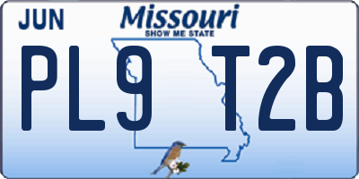 MO license plate PL9T2B
